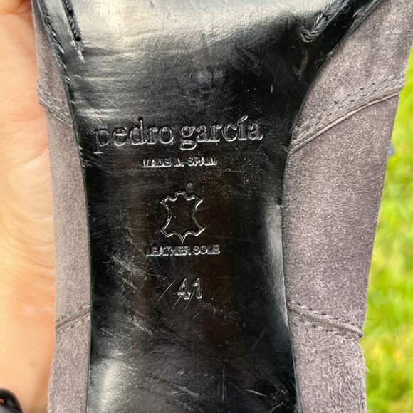 Pedro Garcia Gray Suede Leather Ankle Booties Size 41 / US 11 - Picture 6 of 7